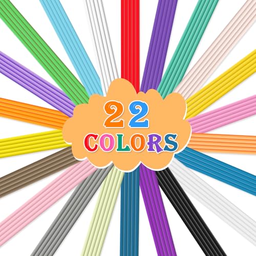 Image of 22 Colors 3D Pen Printer Filament Refill for Start 3D Pen,2.5mm Thick Low Print Temperature PCL Filament Only Fit for 3Doodler Pens,Each Length 6 Inch, Each Color 5pcs, Total 110pcs