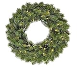 zeitzone Türkranz Weihnachten Beleuchtet LED mit Timer Weihnachtskranz Tür Batterie 40 cm