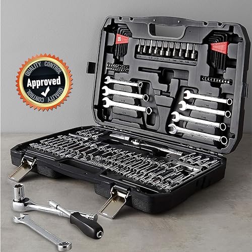 Amazon Basics Mechanic's Socket Tool Set With Case, Metric Sizes, 145-Piece - image 4