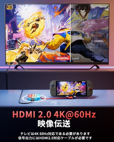 対応Switch 2用専用ドック、Switch & Switch 有機ELに対応したテレビ出力ドック、4K@60Hz、USB 3.0、5Gbps 高効率伝送、3in1 軽量設計、HDMI変換/TVモード/充電モード対応、遅延なし、持ち運び便利、Switch ドック代替品
