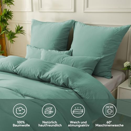 SOULFUL Musselin Kissenbezug 40x80 Baumwolle, Beangreen – Ansicht 3