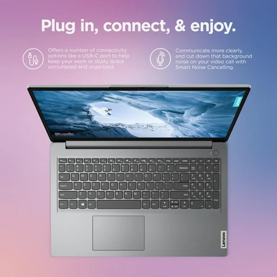 Lenovo Ideapad 1i 15.6" FHD Anti-Glare Business & Home Laptop, Intel Core i5-1235U Processor, 16GB DDR4 RAM, 512GB SSD Storage, Webcam, Wi-Fi, HDMI, Bluetooth, Windows 11, Cloud Grey, W/GaLiMu 16GB RAM | 512GB SSD Cloud Grey image 2 of 9 B0CZ3C39Y1