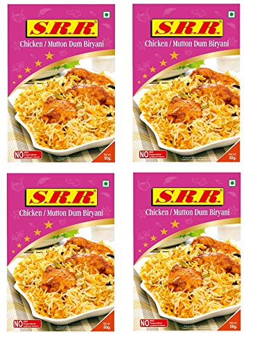 SRR Chicken Mutton Biryani Dum biryani Pack of 4 50 Grams Each Pack No Artificial Colors (B08DRMMPMF) Amazon Price History, Amazon Price Tracker