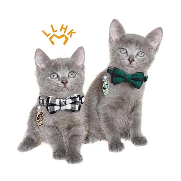 Llhk 4 pack small fish cat collars with bow tie and bell,personalized breakaway kitten collar for girl boy cats,adjustable 7-12inch,cute for kitty kitten adult cats,pet supplies,stuff,accessories - image 8
