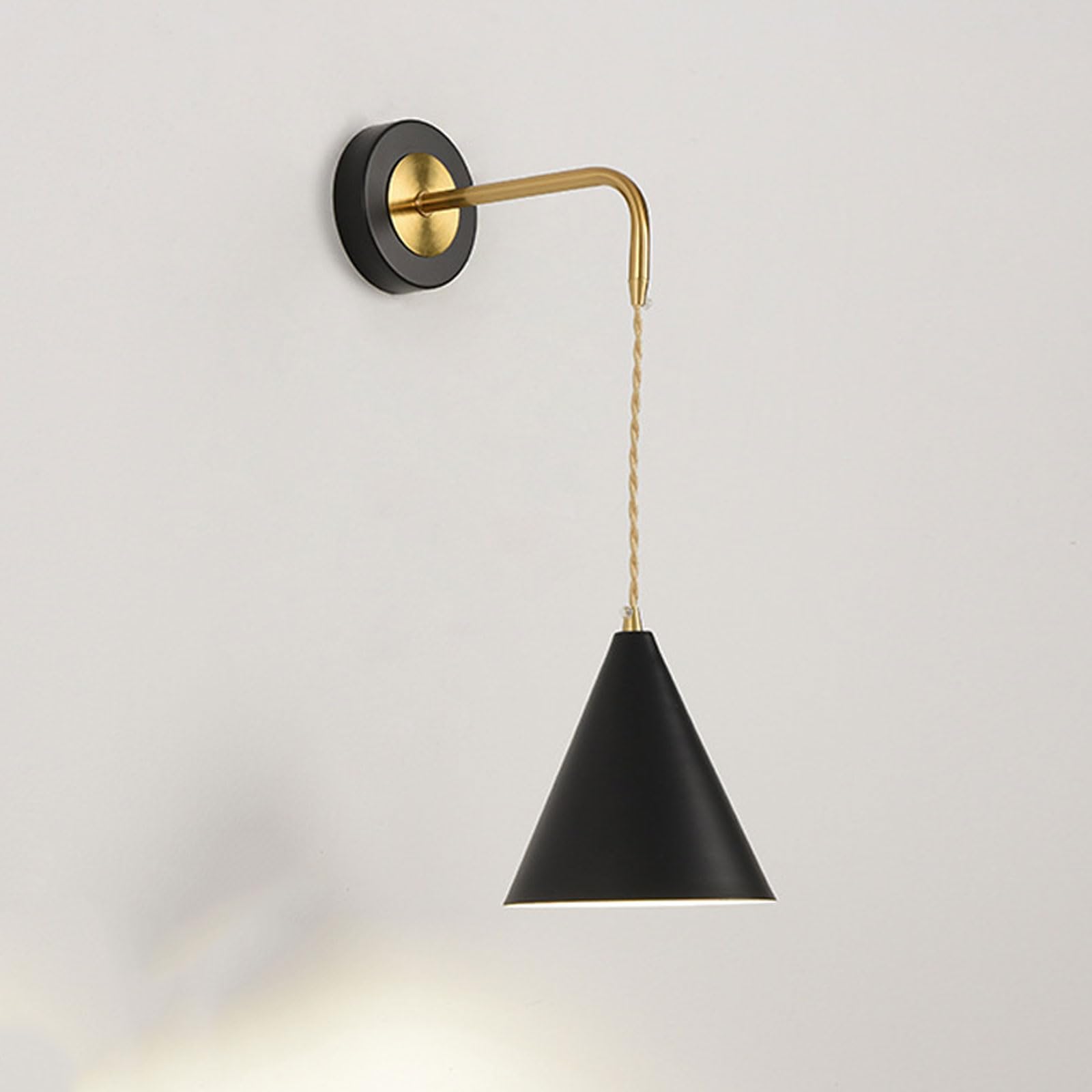 AWEITG Nordic Minimalist Wall Sconce - Black/White E26/E27 LED Compatible Lamps for Home & Restaurant Lighting(Dark-2)