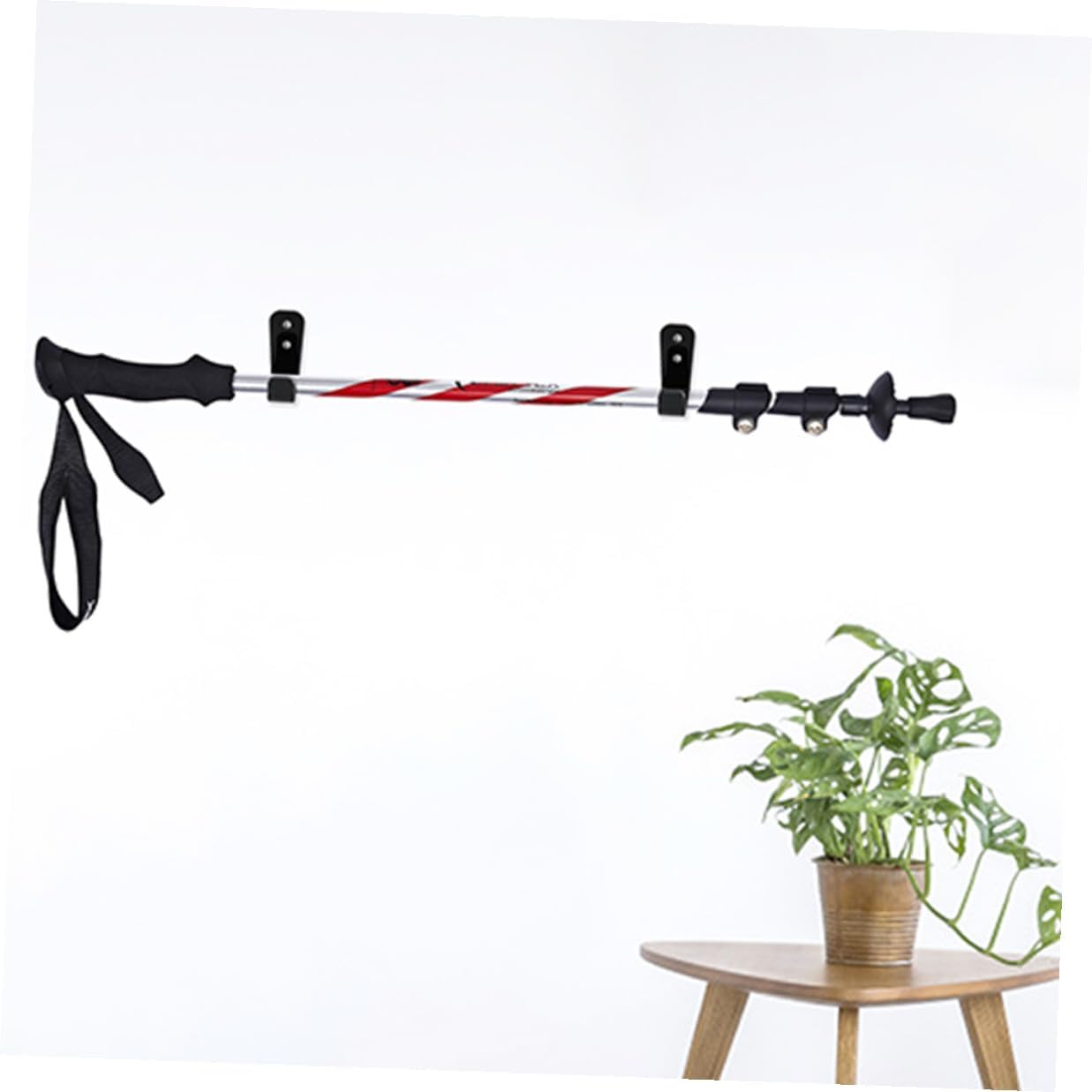 ibasenice 4 Pairs Acrylic Wall Mounted Fishing Rod Racks and Hockey Stick Holders with Screws, Ski Poles and Trekking Poles Hanging Organizer for Outdoor Sports Storage