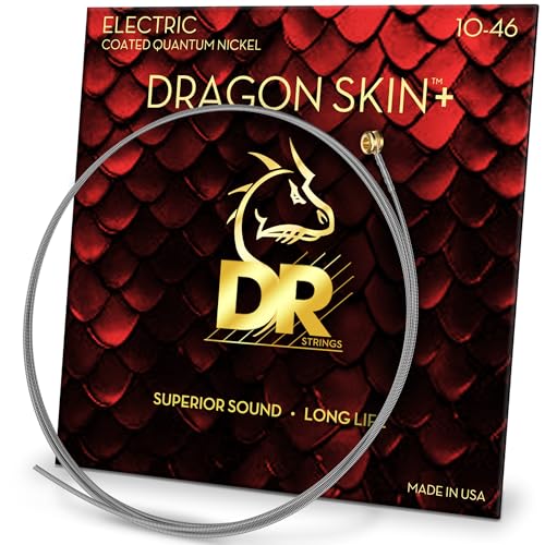 DR Strings DRAGON SKIN+ - Coated Quantum Nickel Electric Guitar Strings – DEQ-9 – Superior Sound with Comfortable Feel & Long Life – Light 9-42
