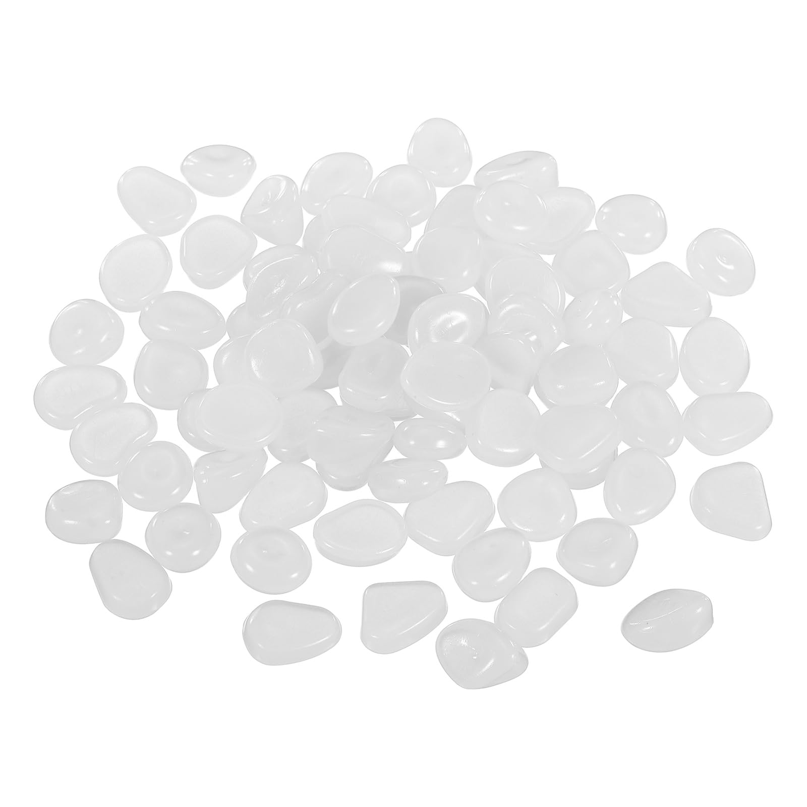 YELARXI Glow in the Dark Stones, Luminous Pebbles Stones Glowing Rocks Decorative Light Up Pebbles 200 Pcs & White -Fitting for (Fish Tank/Outdoor Garden Decor/Yard/Walkway)