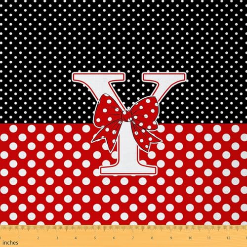 Tissu bowknot au mètre personnalisé initiale Y imprimé kawaii points