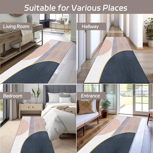 Alfombra de pasillo elegante y suave, textil lavable de alta comodidad para salón 3