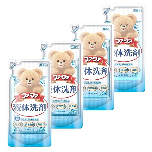 ファーファ 洗濯用 液体 洗剤 香り ひきたつ 無香料 詰替 (400g) 4個 セット