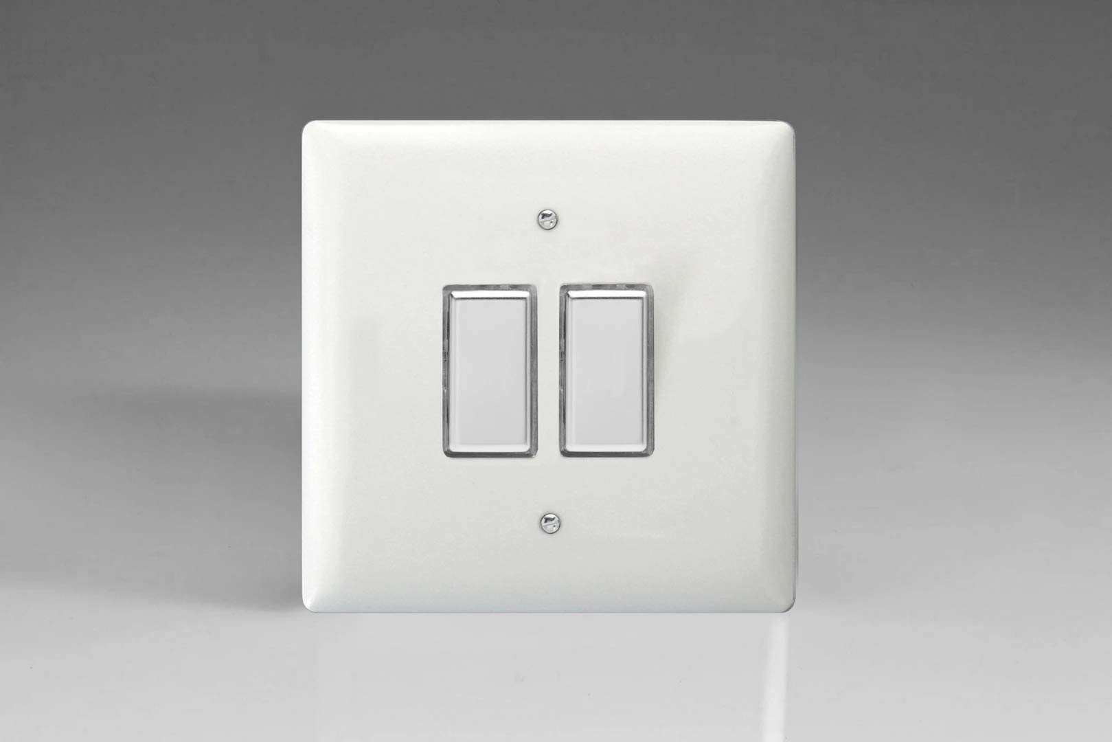 Varilight Polar White Jot102c Value 2 Gang V-Pro Multi-Way Touch Master Led Dimmer 0-100W