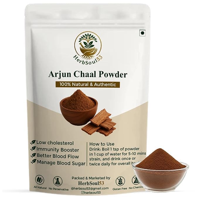 Image of Arjun Ki Chaal Powder 250 Gram - Natural & Pure Arjun Chaal Organic Powder For Men & Women | Arjuna Bark Supports Heart Health & Promote Good Cholesterol