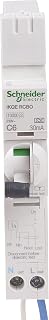 Schneider Electric, SEE106C03, iKQE RCBO, Earth Leakage Circuit Breaker, 1P + N, 6A , 30mA, 10000 A