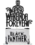 KAPOKKU Cute Black Panther Wakanda Forever Cake Topper Avengers Crew Theme Cake Decor Boy Children...