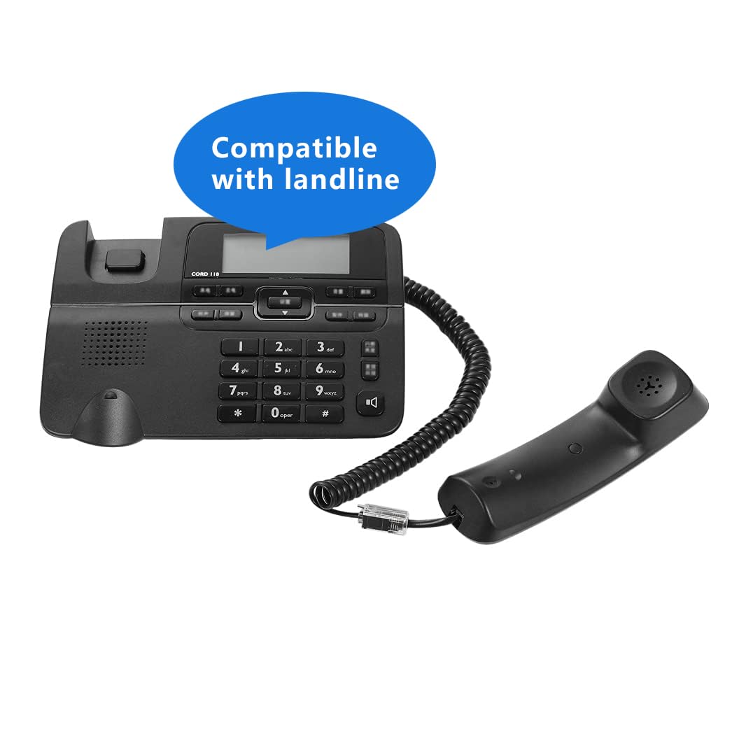 Cavo per cornetta telefonica, confezione da 10 cavi telefonici fissi 2,4 m non arrotolati/cavo a spirale per telefono fisso RJ9 4P4C cavo telefonico accessorio telefonico - nero