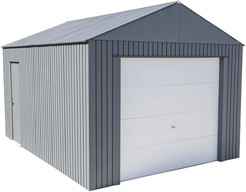 Miniatura 5 de Sojag Everest Galvalume Steel de 12 x 15 pies con paredes extra altas para garaje, edificio de almacenamiento, carbón