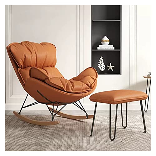 BWCKMTSC ALEjon Mecedora Moderna de Terciopelo con otomana - Cómodo sillón para Sala de Estar y guardería