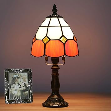 Tiffany Style Lamps, 6 Inches Tiffany Stained Glass Lamp For Bar Hotel Bedroom Bedside Dresser Coffee Table Color Alloybase