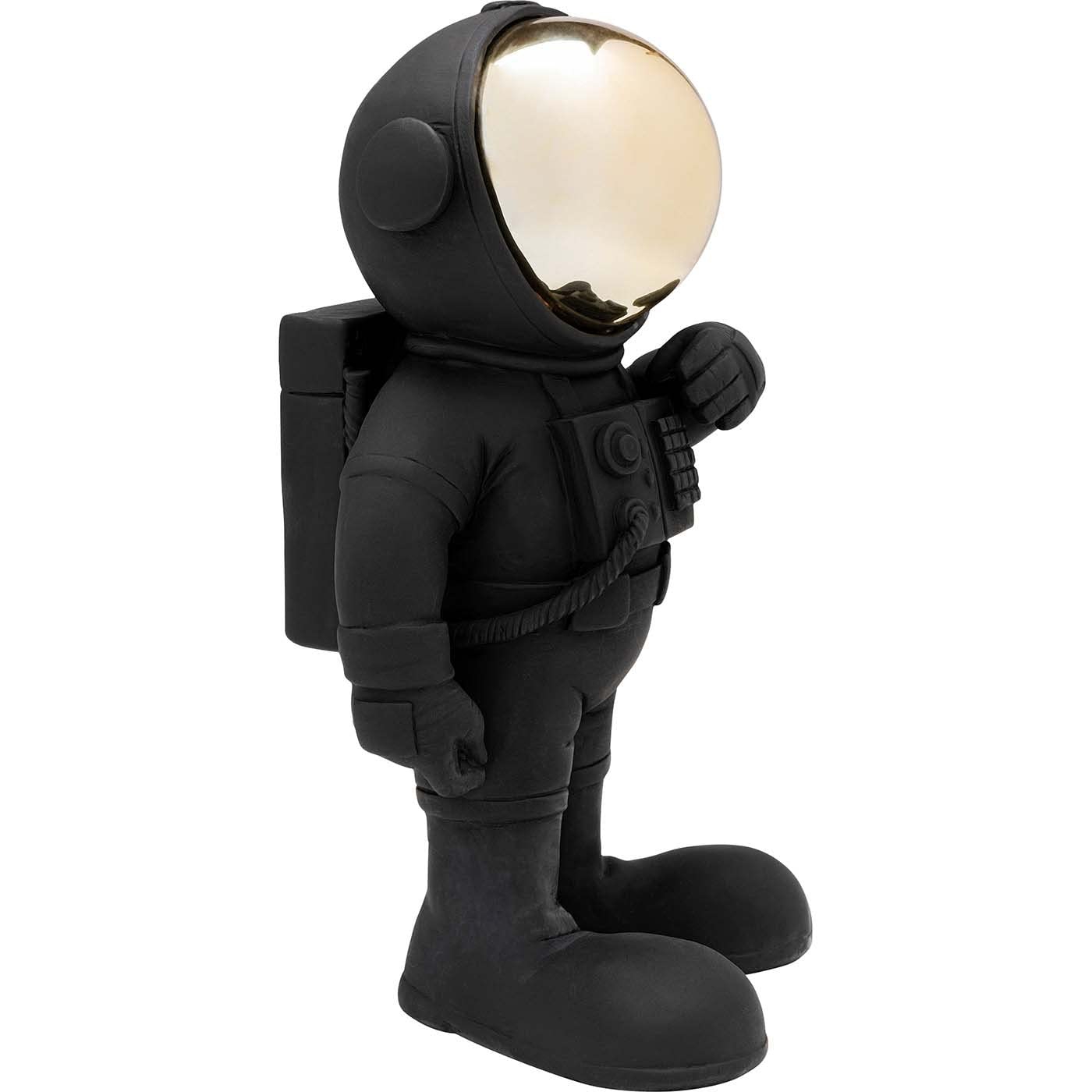 Kare Statuetta decorativa di design Welcome astronauta, nero, poliresina, dipinta a mano, pezzo unico, 27 x 17 x 14 cm (altezza x larghezza x profondità)