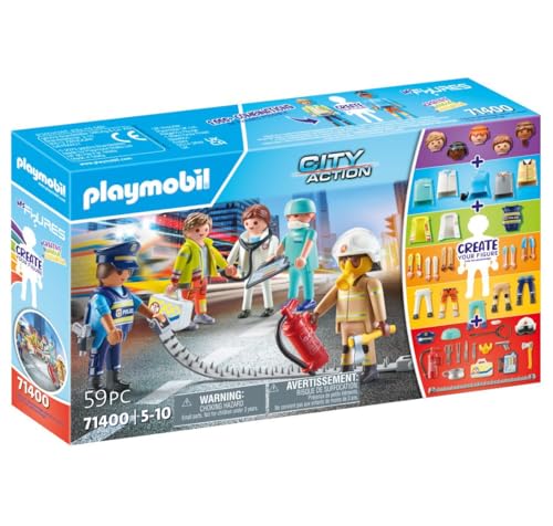 Playmobil 71400 My Figures: Héros du Quotidien, 5 Personnages avec Plus de 1000 Combinaisons possibles, avec de Nombreux Accessoires pour Une créativité Infinie. Jouet éducatif dès 5 Ans