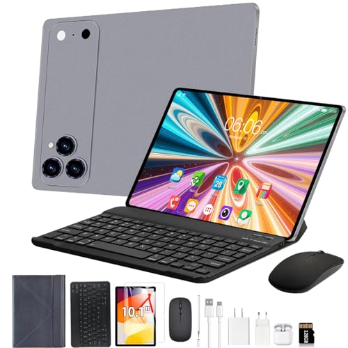 DIVENT I17 Tablet 10.1" Android 14,16 GB de RAM, 512GB de ROM, 1920×1200, câmara dupla de 8 MP + 16 MP, WiFi,GPS,bateria de 8800 mAh, cartão Dual SIM (Cinza)