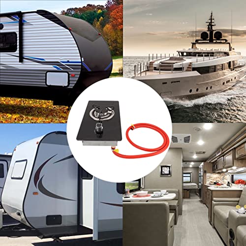 Sucie Single Burner Gas Cooktop, 1.8Kw Stainless Steel Rv Gas Stove Top With Stepless Adjustable Fire, Portable Tempered Glass 1 Burner Gas Stove For Rv Yacht Caravan Apartments Camping #TOP4