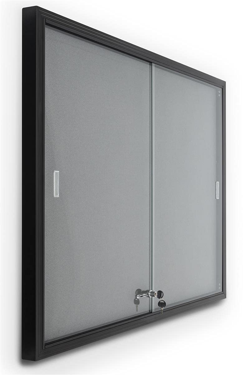 Amazon.com : Displays2go 4' x 3' Enclosed Locking Bulletin Board for Indoor  Use, Gray Fabric - Black (FBSD43BKGLG) : Office Products