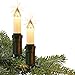Produktbild Hellum Lichterkette Weihnachtsbaum, 15 Weihnachtsbaum Kerzen weiß mit Clip, Weihnachtsbeleuchtung außen, Lichterkette außen warmweiß 14,0 m beleuchtet, Kabelfarbe schwarz < 59 Lumen 530926