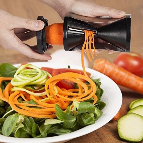 Descascador Legumes Espiral Fita Fatiador Cortador Modelador 4 Descascador Legumes Espiral Fita Fatiador Cortador Modelador - Imagem 4