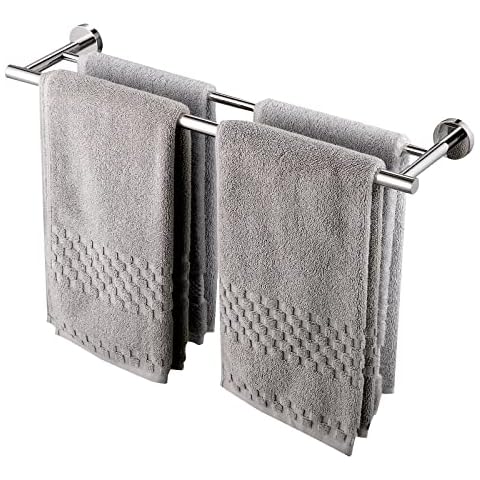 KES 24-Inch Double Towel Rail with Polished Finish Cover