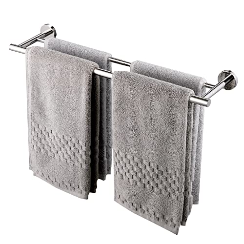 KES Toalleros Dobles de Baño Toalleros de Baño con 2 Barras Pared 60cm Toallero Acero Inoxidable SUS304 Acabado Pulido, A2001S60