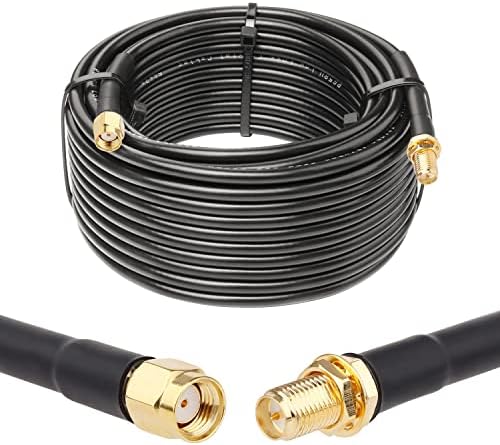 35ft RP-SMA Male to RP-SMA Female Coax Cable, XRDS -RF RG58 RP-SMA WiFi Antenna Extension Coax Cable for WiFi LAN Router Wireless Network Card Adapte