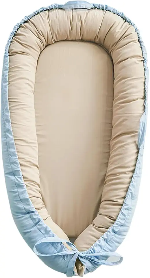 Ninho de bebê, capa de espreguiçadeira para bebês, de algodão reversível e respirável, assento de chão ajustável para tempo de barriga, espreguiçadeira portátil para bebês, itens essenciais para