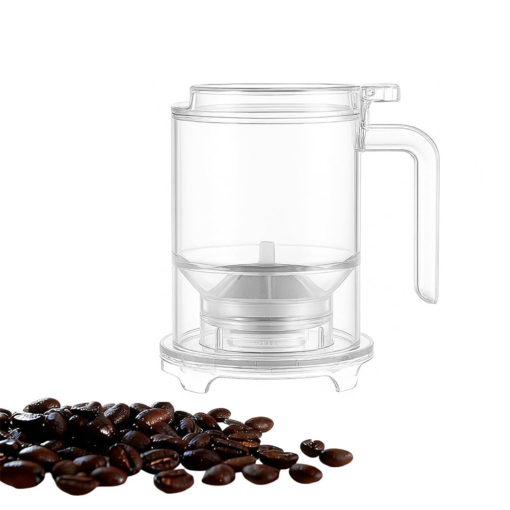 CTRLZS Stop-Valve 17oz Pour-Over& Immersion Coffee Dripper& Maker, 304 Stainless Steel Mesh Filtered Steep-And-Release Brewer
