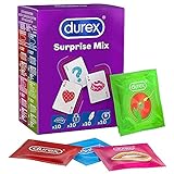 Durex Surprise Mix Kondome – Aufregende Vielfalt, praktisch & diskret verpackt - für sicheren Sex & extra Stimulation – 40er Großpackung