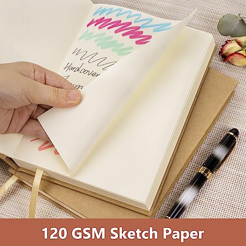 Image of Dynta Hardcover Sketchbook Blank Notebook Bulk 6 Packs Unlined A5 Size 5.7 inchx8.3 inch 120 Sheets /240 Pages Premium Paper Sketch Pad for Drawing Books Art Supplies for Office School Travelers Journal