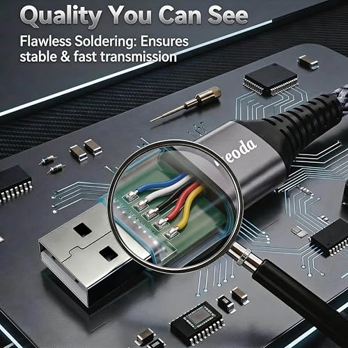 Image of Micro USB Cable 10 ft, Android Charger Cord, High-Speed Fast Charging & Data Sync, Braided Nylon Durable Lead for Samsung Galaxy S7 S6 J7, Kindle, PS4 /Xbox, Security Camera (Gray)