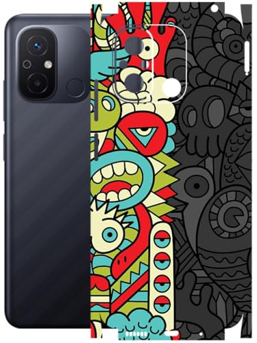 Image of AtOdds - Full Body Back Screen Guard Protector Film - Lamination Wrap Skin Sticker Compatible with REDMI 12C | Scratchproof Matte Finish (Graffiti50)