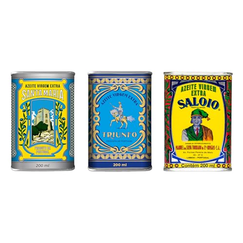 Feinkost Machado Olivenöl 3er Set Probierset | Natives Olivenöl Extra aus Portugal (Triunfo Santa Maria Saloio) | Hochwertiges Olivenöl für Salate Kochen Braten & mediterrane Küche