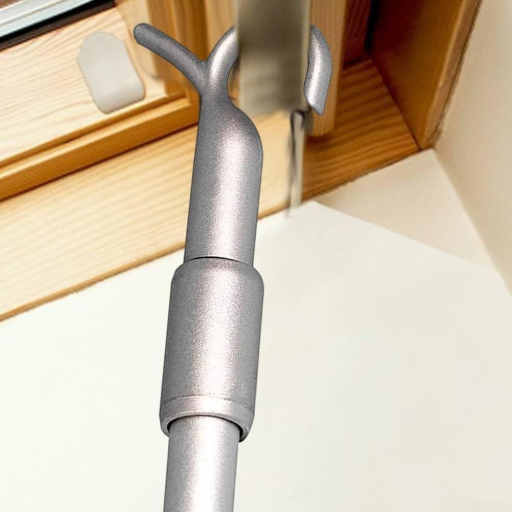GLOBALHUT Asta aprifinestra regolabile, 33-60 cm, in lega di alluminio, per lucernari con meccanismo rotante a gancio