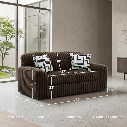 Image of Signature Design by Ashley Midnight-Madness Loveseat with Reversible Cushions, Accent Pillows, Fabric Upholstery, 72 inch W x 41 inch D x 40 inch H, Dark Brown