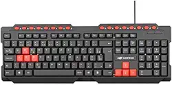 Teclado Gamer C3Tech KG-10V2BK, ABNT2, USB, Teclas Multimídia, Preto e Vermelho