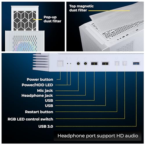Image of ZEBRONICS Glass Raptor Mid-Tower Premium Gaming Cabinet Eatx /ATX /Matx, 3X 120Mm Front + 2X 120Mm Bottom Fan + 1X 120Mm Rear Fan, Argb Inner Glow, RGB Led Control, (White)