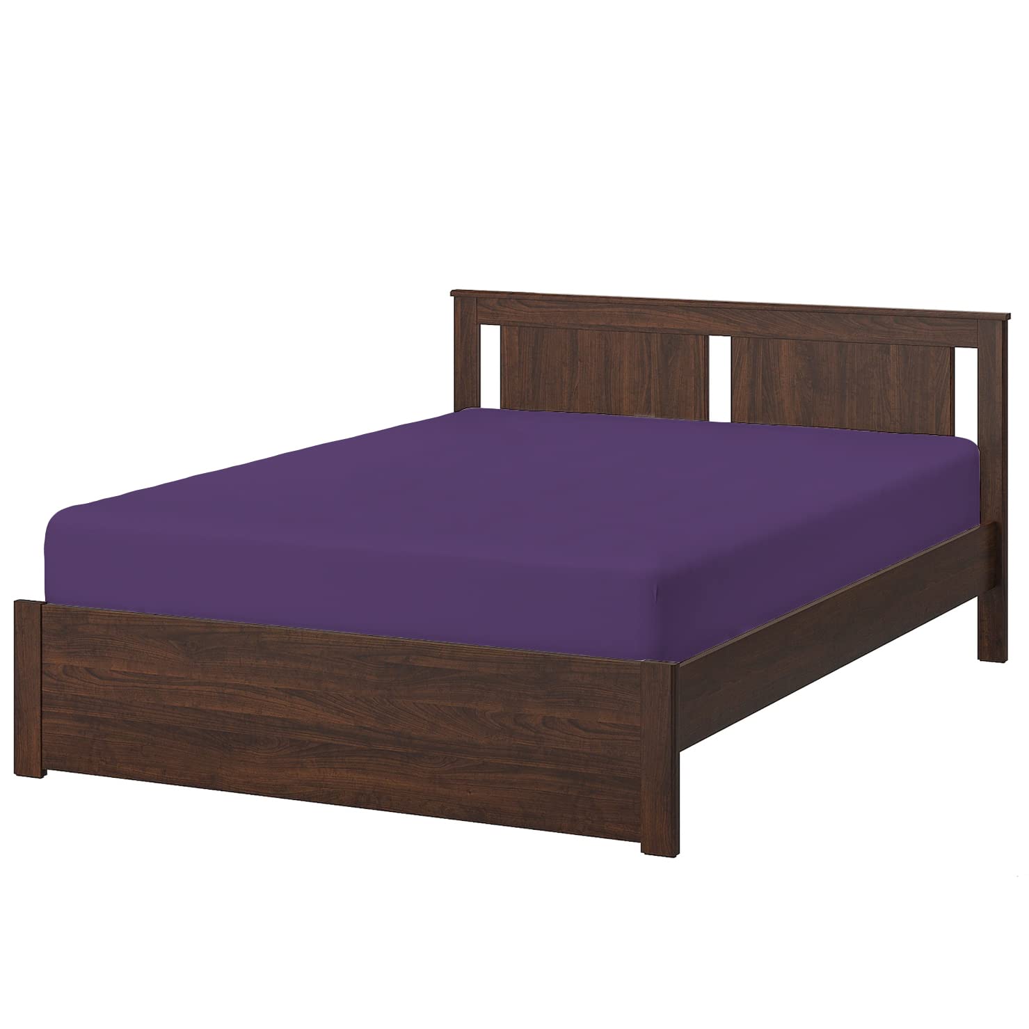 Cotton Home 1PC Fitted sheet- Violet 90x190cm / 35x75inch Supersoft Mattress Cover Fits Upto 20cm Deep Pocket Breathable Washable Bedding & Linen Cover