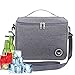 TOPPLAYER Sac Isotherme, Sac Isotherme Repas, Panier Repas, Sac Glacière Isotherme Pliable Lunch Bag Portable en Tissu Imperméable Givré Sac à Main pour Voyages Pique-Nique Bureau École (Gris-S)