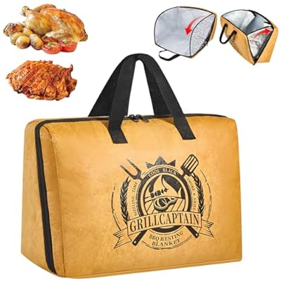 BBQ Blanket for Resting Meat - Meat Resting Bag with Large Capacity, Reusable for Insulated Brisket Resting Bag, Leak-Proof Wide Mouth Design Meat Blanket for Large Brisket/Pork Shoulders/Turkeys