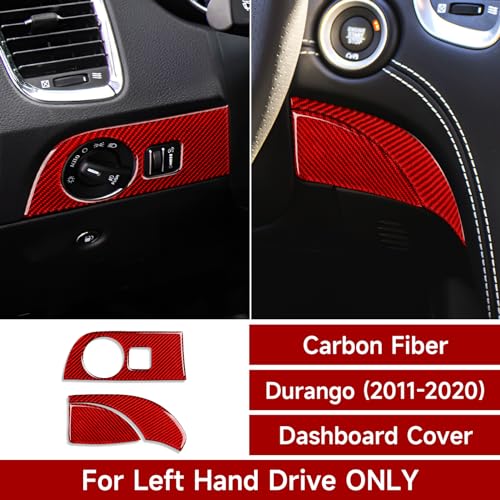 Image of Car Dashboard Cover Decals for 2011-2020 Dodge Durango Accessories Carbon Fiber Interior Stickers