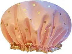 Touca de banho de camada dupla Moda Amor Coração