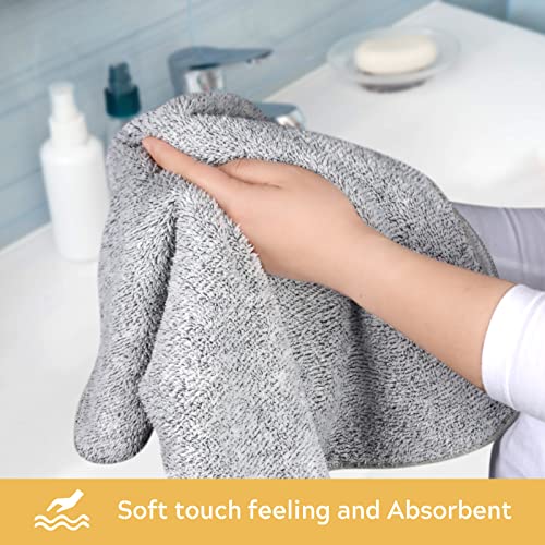 Sinland Microfiber Hand Towel Bamboo Charcoal Towels 16Inch X 32Inch 3 Pack #TOP5